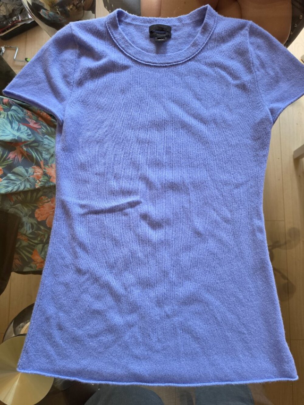 J.CREW ITALIAN CASHMERE SHORT SLEEVE BLUE XS LADIES TOP